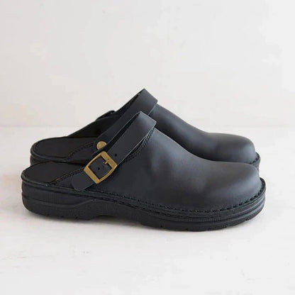 Unisex Orthopedic Leather Clogs with Comfort Insole Detail