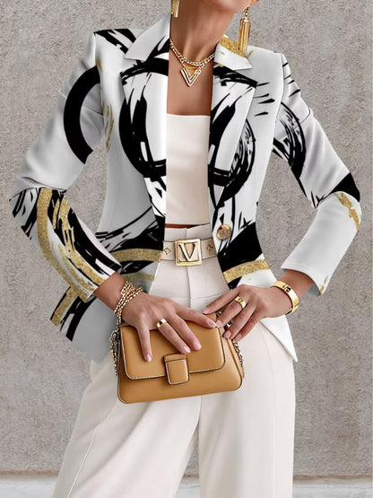 Women's Abstract Blazer | Bold Brushstroke Print Hero