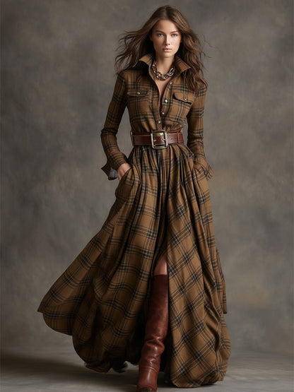 Women's Belted Shirt Dress with Flared Skirt View 13