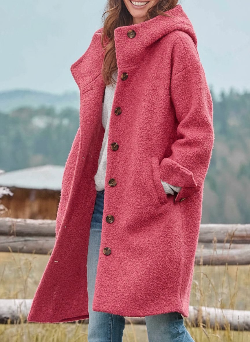 Women's Casual Spring Coat with Relaxed Fit Detail