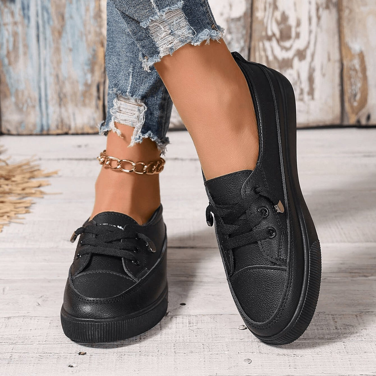 Women's Classic Orthopedic Laced Shoes with Arch Support Angle