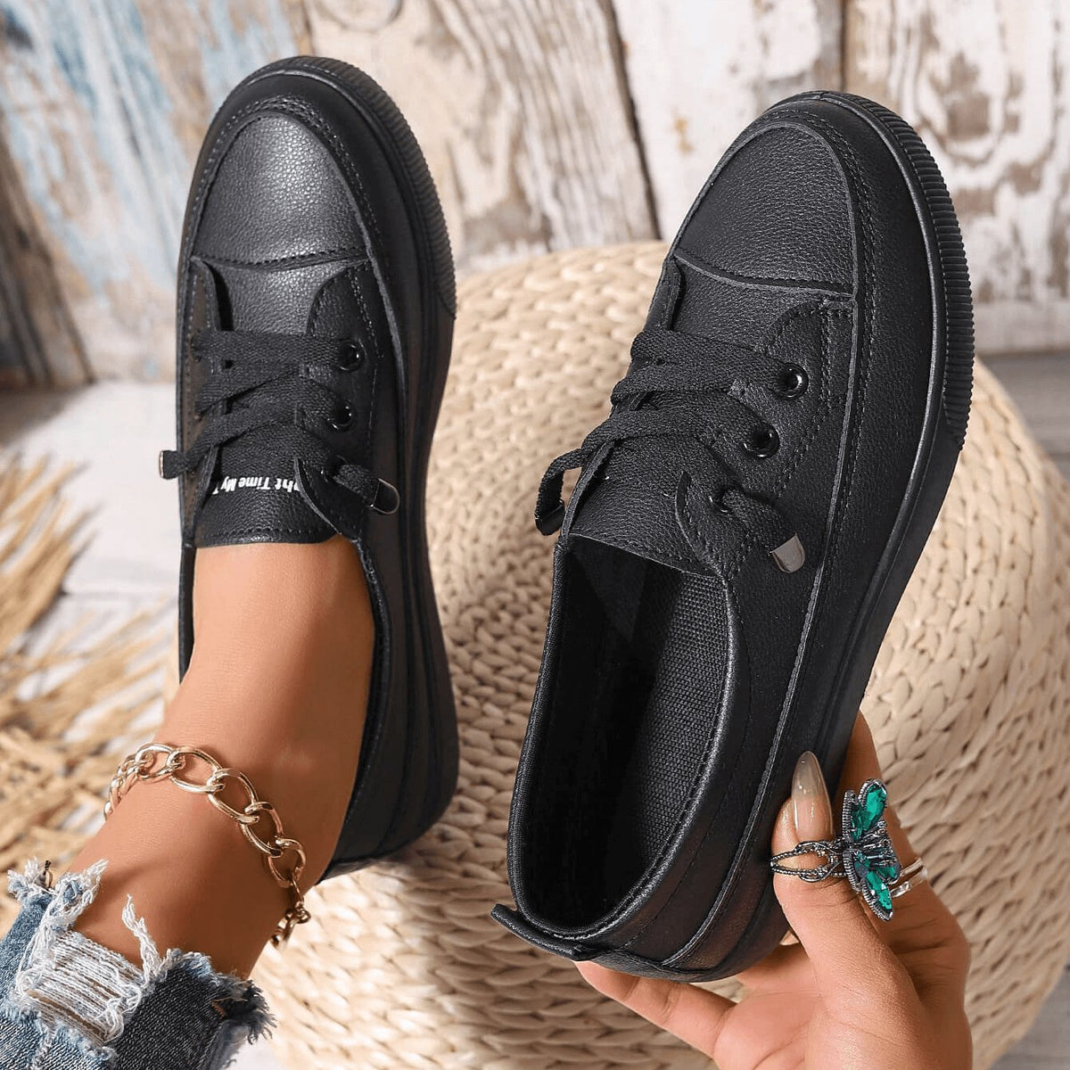 Women's Classic Orthopedic Laced Shoes with Arch Support Back