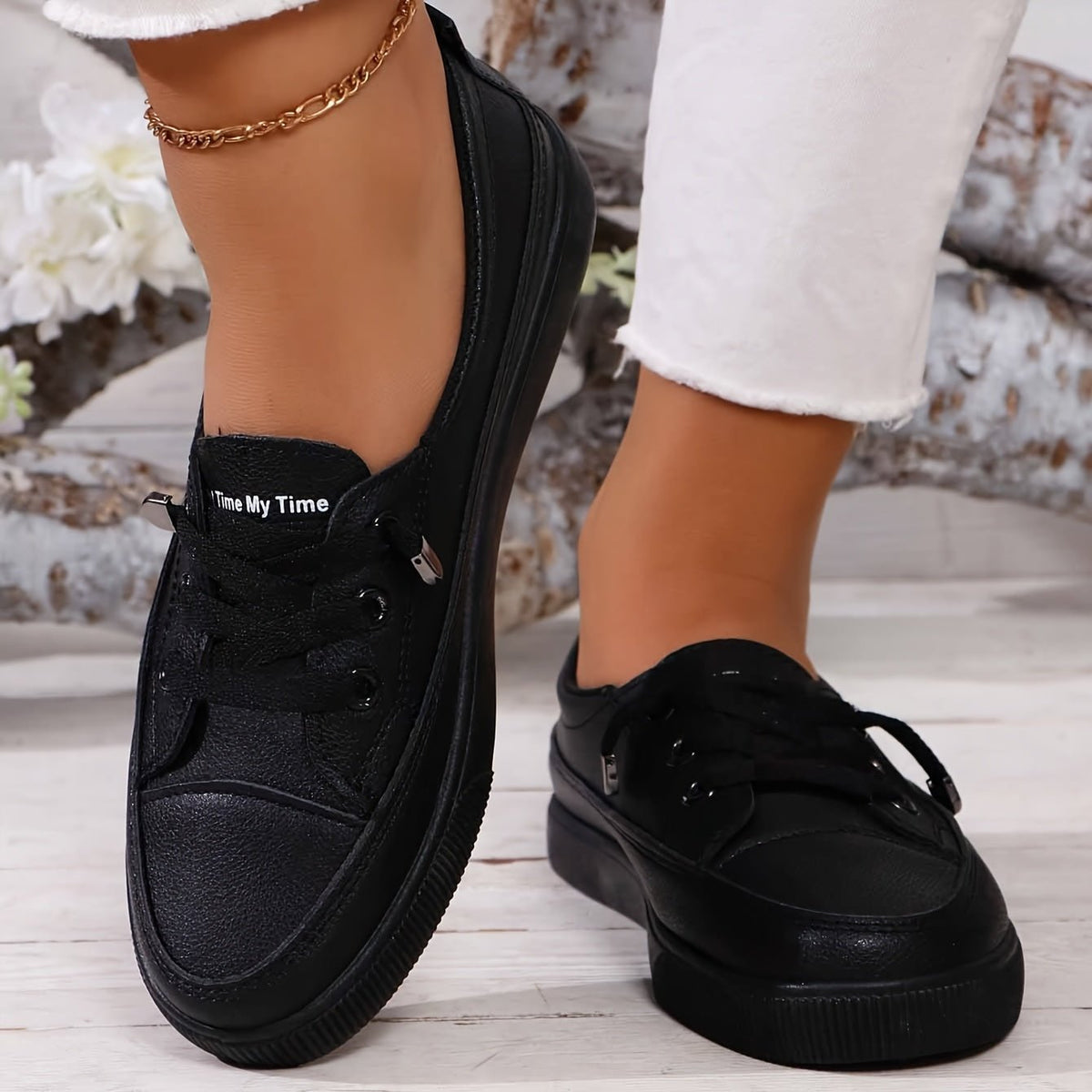 Women's Classic Orthopedic Laced Shoes with Arch Support Side