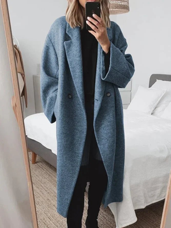 Women's Classic Tailored Overcoat with Longline Fit Back