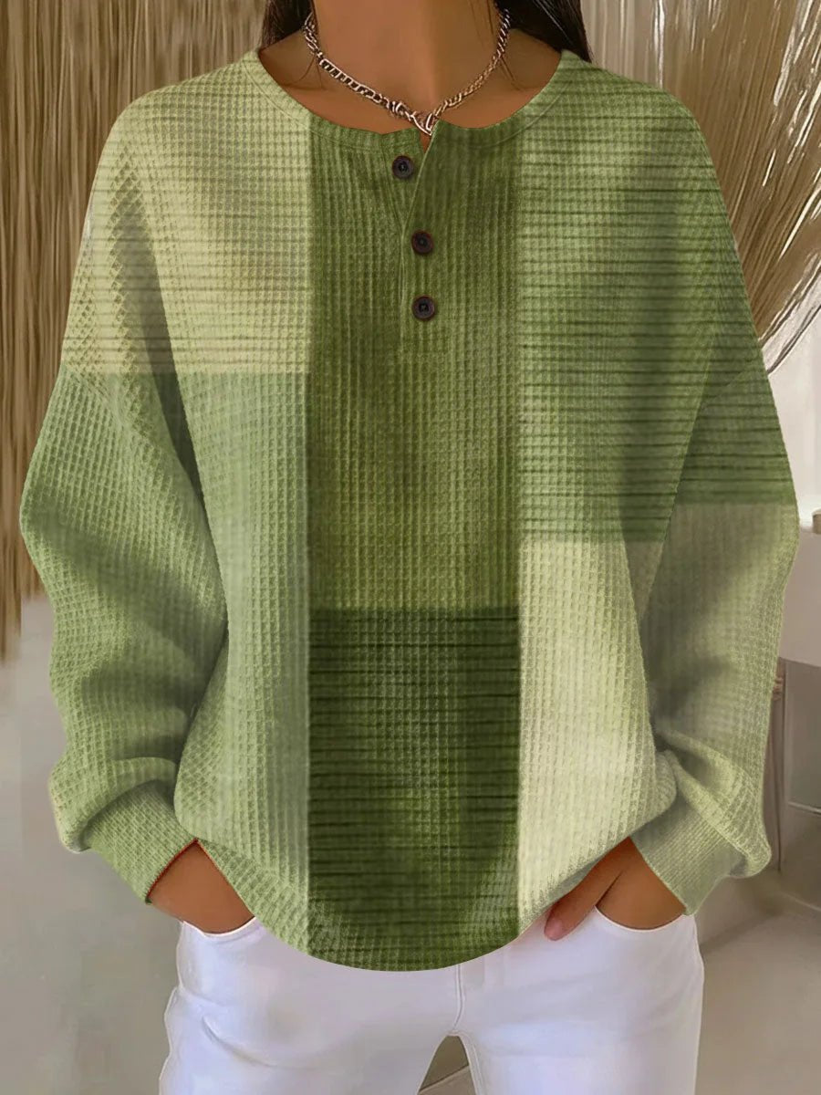 Women's Colourblock Knit Top with Henley Placket Hero