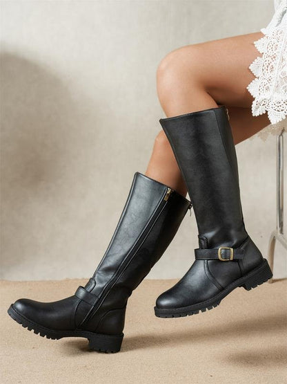 Women's Comfortable Retro Low Heel Boots Detail