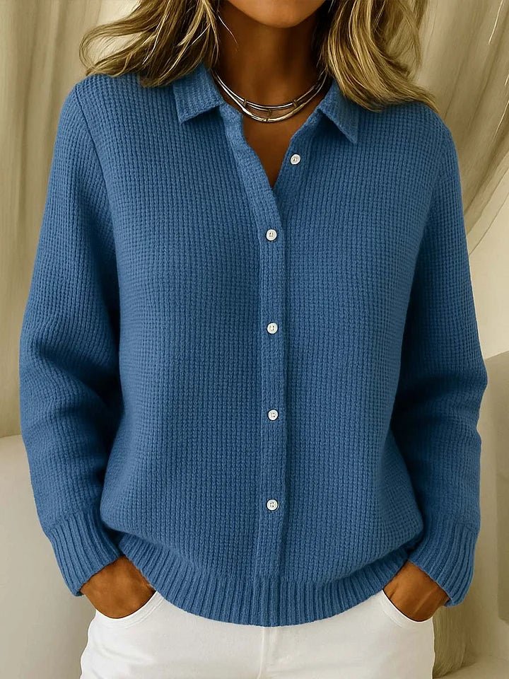 Women's Cozy Knit Cardigan with Button Front Side