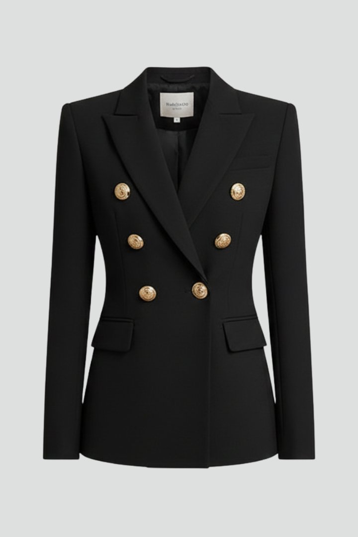 Women's Double-Breasted Blazer | Smart Occasion with Gold Buttons Hero