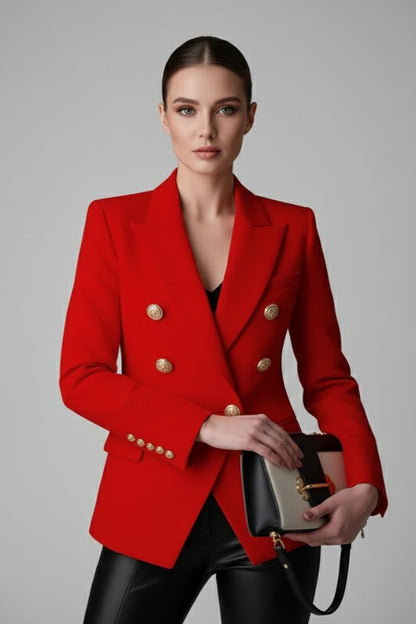 Women's Double-Breasted Blazer | Smart Occasion with Gold Buttons Lifestyle