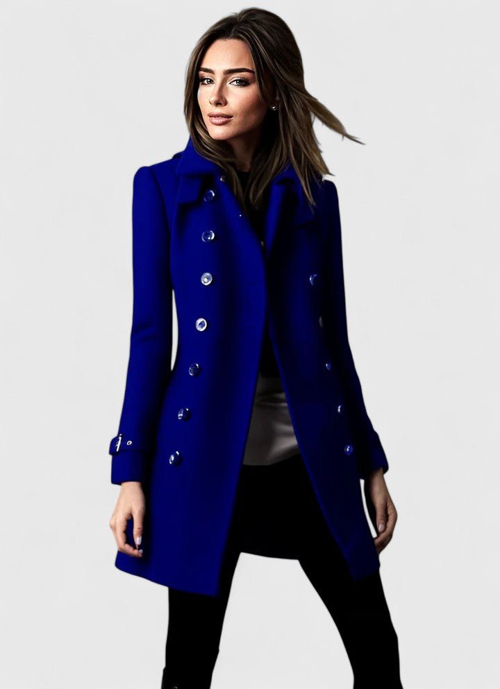 Women's Elegant Coat | Tailored Fit with Military Detail Detail