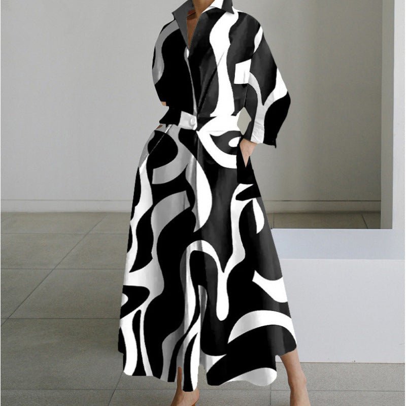 Women's Elegant Front Wrap Collared Maxi Dress Alternate