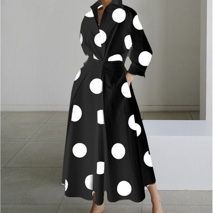 Women's Elegant Front Wrap Collared Maxi Dress Back