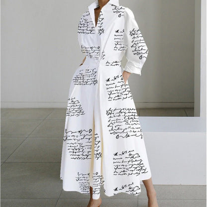 Women's Elegant Front Wrap Collared Maxi Dress Close Up