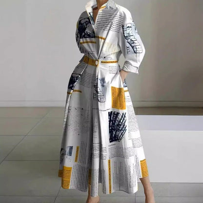 Women's Elegant Front Wrap Collared Maxi Dress Hero