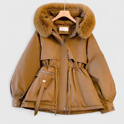 Women's Elegant Jacket | Padded Lining with Cinched Waist Side