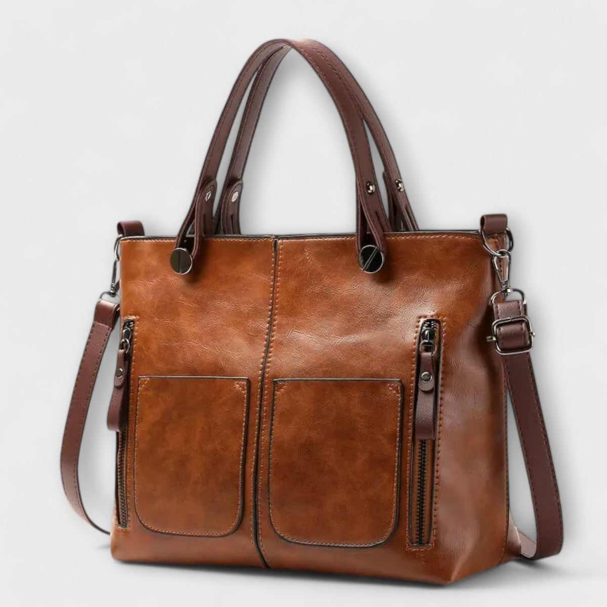 Women's Elegant Leather Bag with Dual Front Pockets Hero