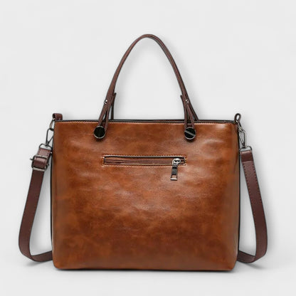 Women's Elegant Leather Bag with Dual Front Pockets Lifestyle