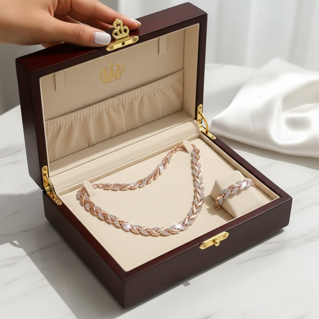 Women's Elegant Rhinestone Fish Tail Jewellery Set Detail