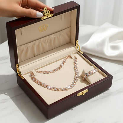 Women's Elegant Rhinestone Fish Tail Jewellery Set Detail