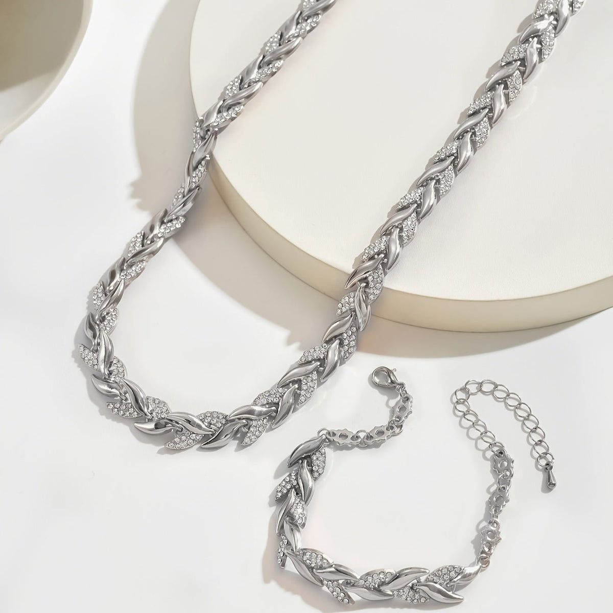 Women's Elegant Rhinestone Fish Tail Jewellery Set Full