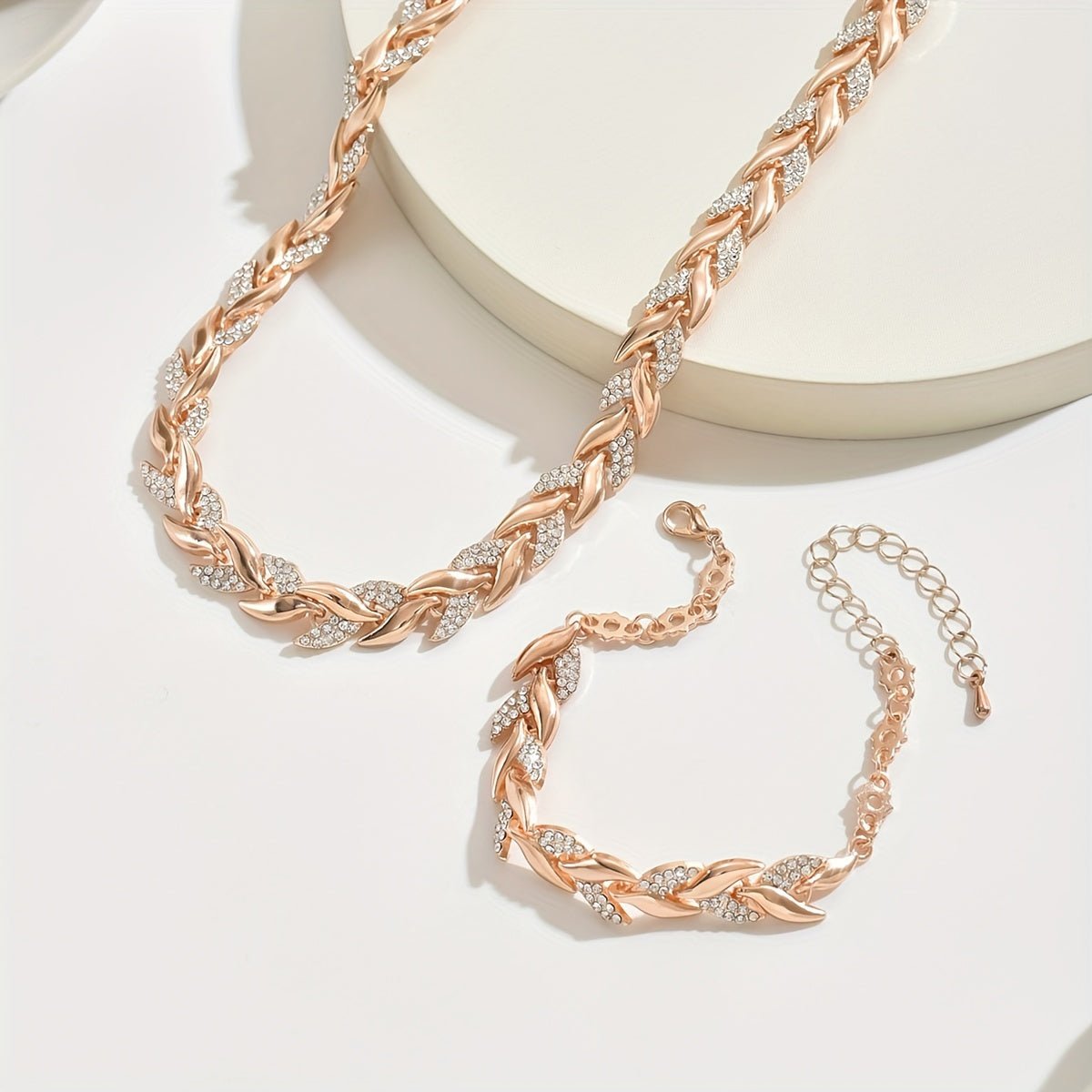 Women's Elegant Rhinestone Fish Tail Jewellery Set Side