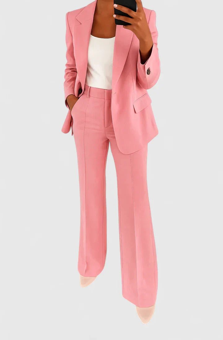 Women's Elegant Two-Piece Suit Set | Smart Occasion Wear Close Up
