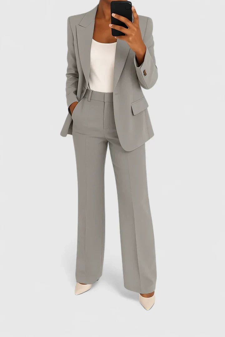 Women's Elegant Two-Piece Suit Set | Smart Occasion Wear Detail