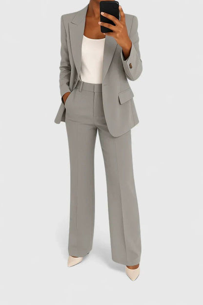 Women's Elegant Two-Piece Suit Set | Smart Occasion Wear Detail