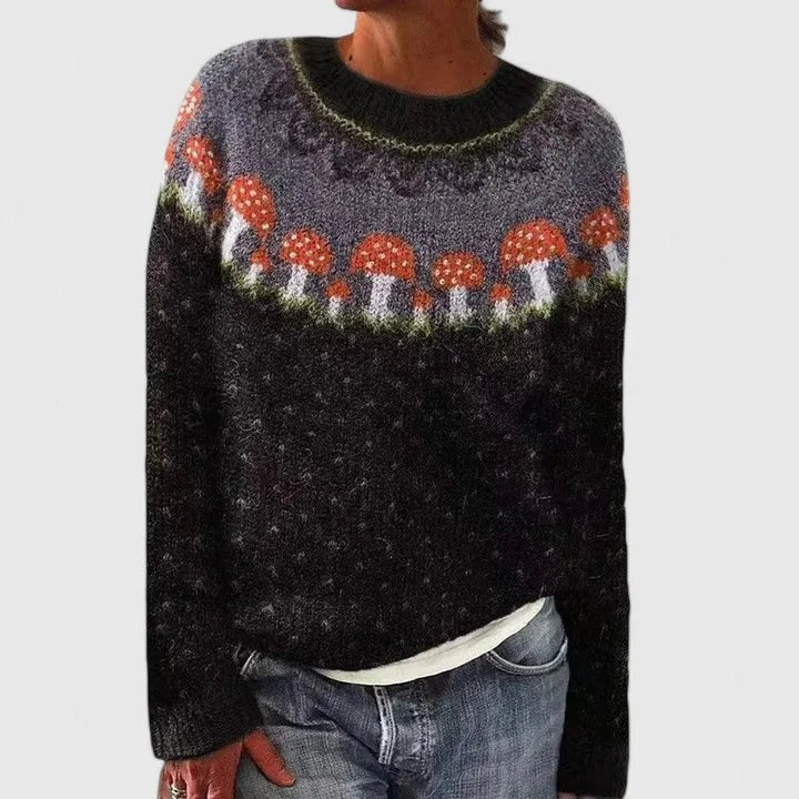 Women's Fair Isle Knit Jumper with Crew Neck Alternate