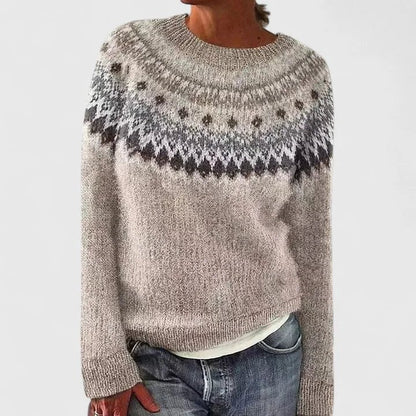 Women's Fair Isle Knit Jumper with Crew Neck Lifestyle