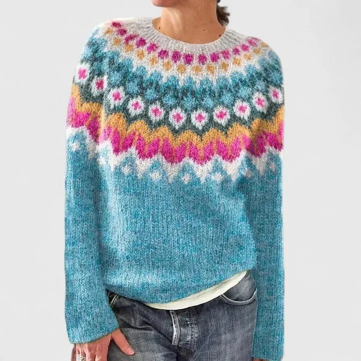 Women's Fair Isle Knit Jumper with Crew Neck View 11