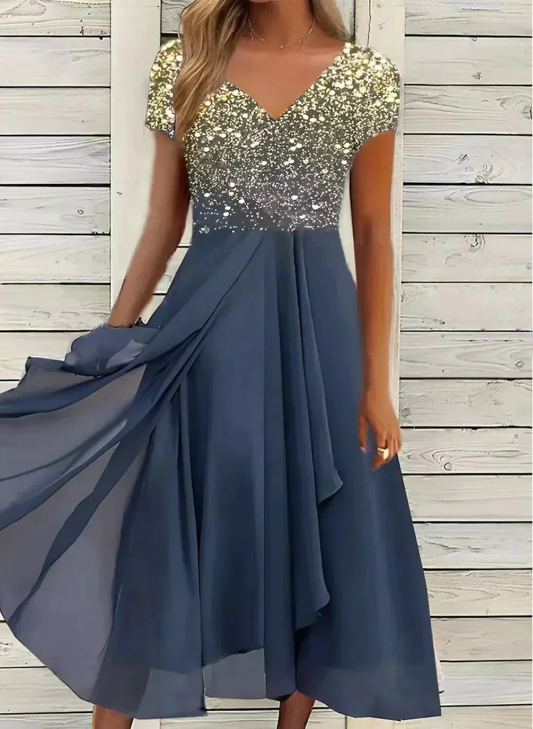 Women's Floral Evening Dress | Elegant Wedding Occasion Wear Close Up