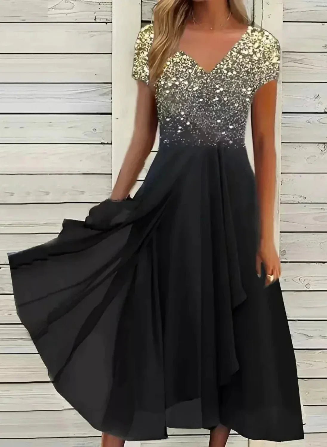Women's Floral Evening Dress | Elegant Wedding Occasion Wear Detail