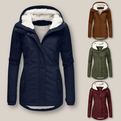 Women's Hooded Sherpa-Lined Quilted Jacket for Winter Lifestyle