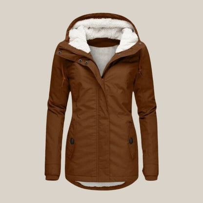 Women's Hooded Sherpa-Lined Quilted Jacket for Winter Side