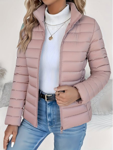 Women's Lightweight Quilted Spring Jacket with Tailored Fit Side