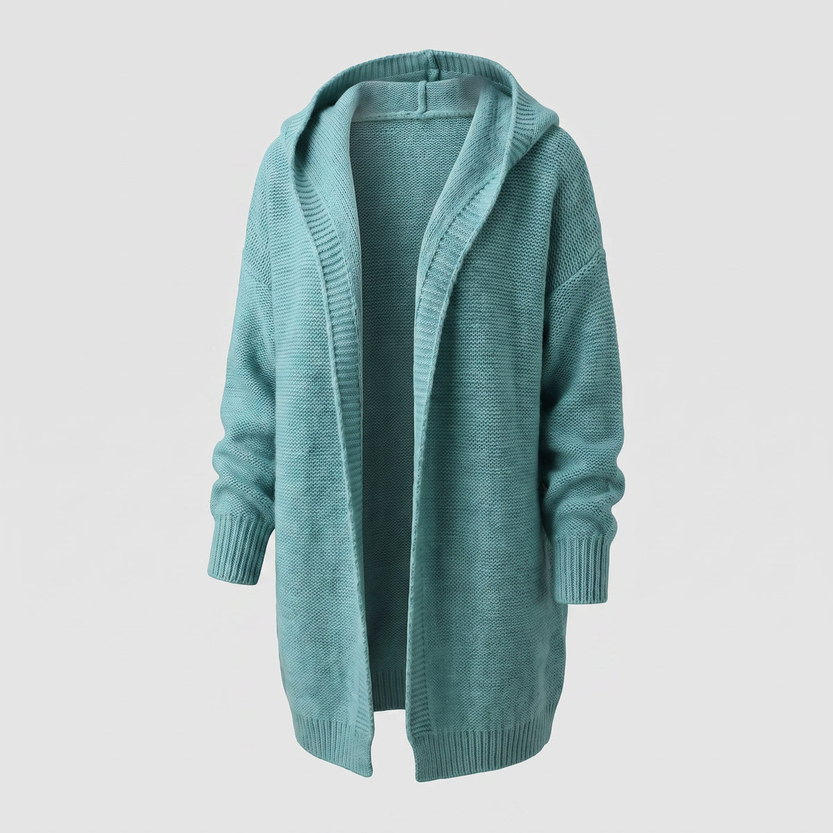 Women's Loose Knit Cardigan with Oversized Hood Back