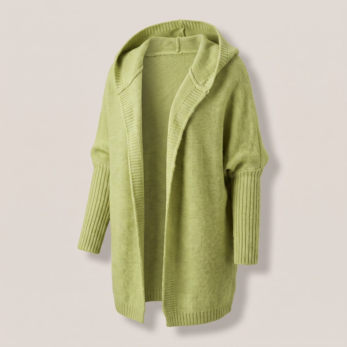 Women's Loose Knit Cardigan with Oversized Hood Full