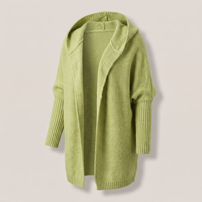 Women's Loose Knit Cardigan with Oversized Hood Full