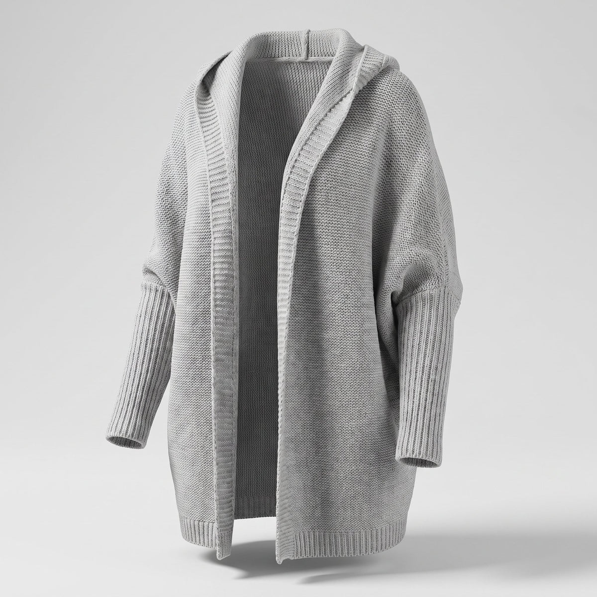 Women's Loose Knit Cardigan with Oversized Hood Lifestyle