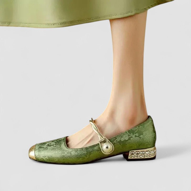 Women's Orthopaedic Mary Jane Shoes | Block Heel with Strap Detail Front
