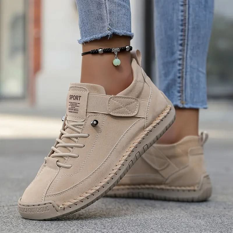 Women's Orthopedic Sneakers | Leather Slip-On with Cushioned Sole Back