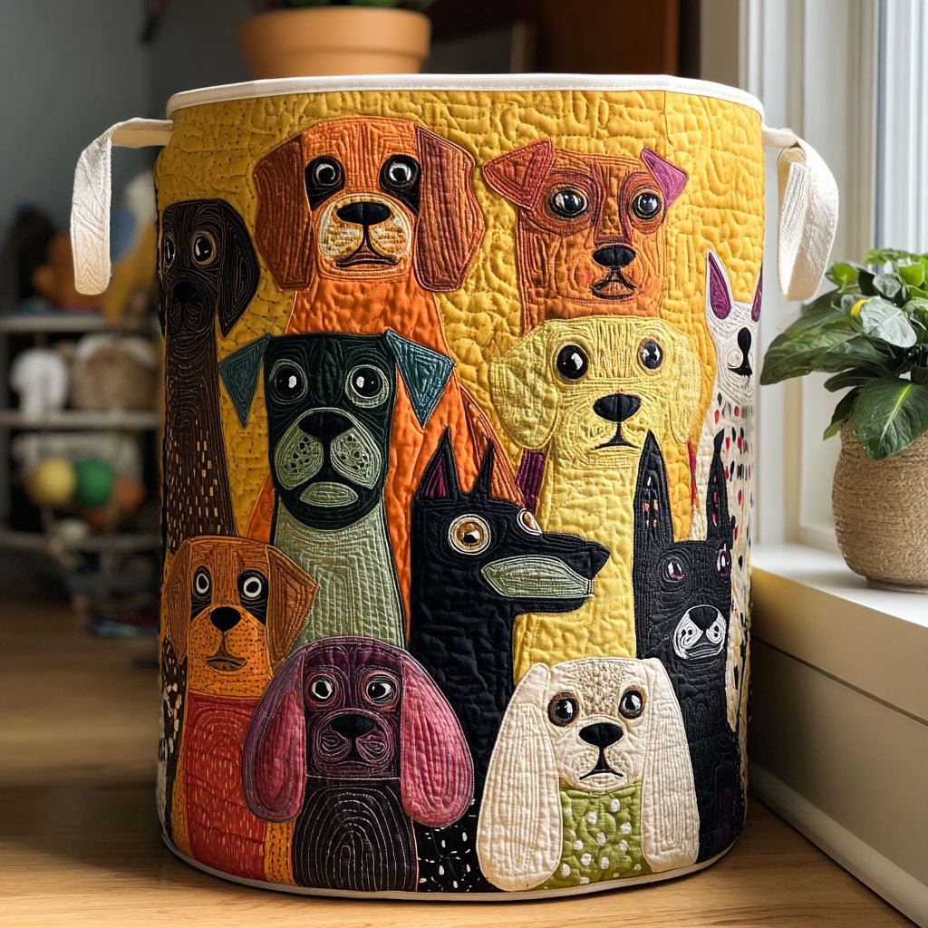 Women's Quilted Dog Laundry Basket with Soft Texture Hero
