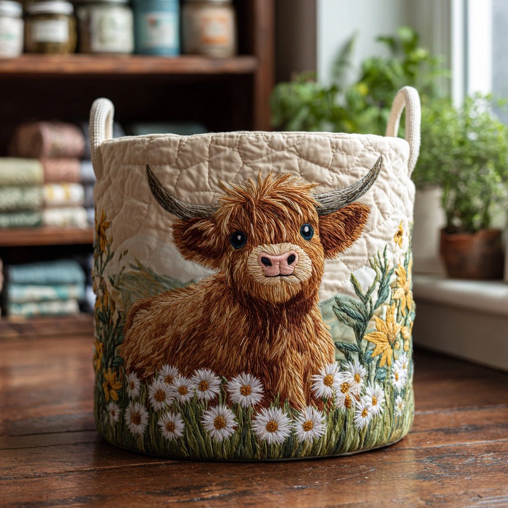 Women's Quilted Highland Laundry Basket with Charm Detail Hero