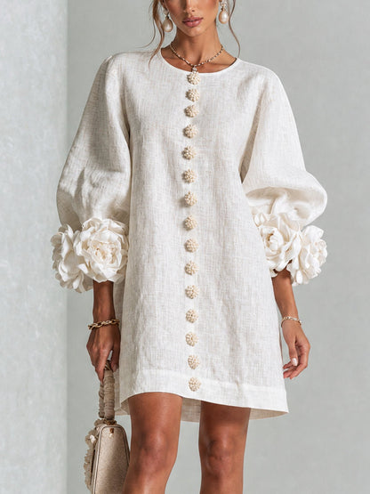 Women's Sculptural Shift Dress with Statement Sleeves Hero