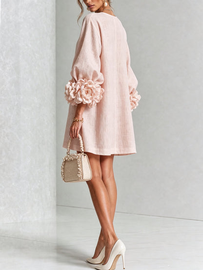 Women's Sculptural Shift Dress with Statement Sleeves View 21