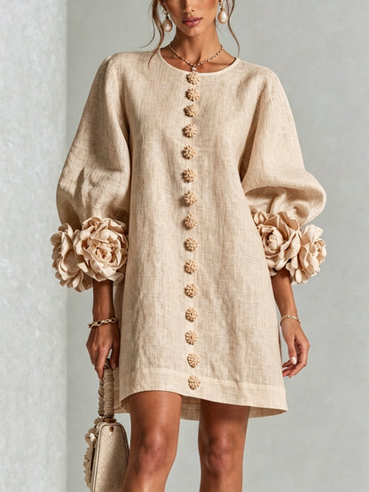 Women's Sculptural Shift Dress with Statement Sleeves View 23