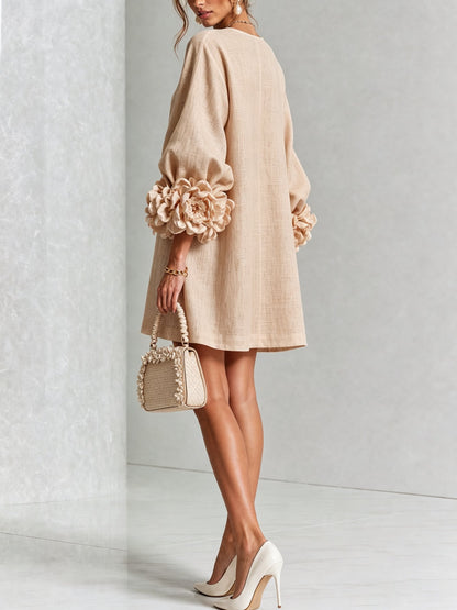 Women's Sculptural Shift Dress with Statement Sleeves View 25