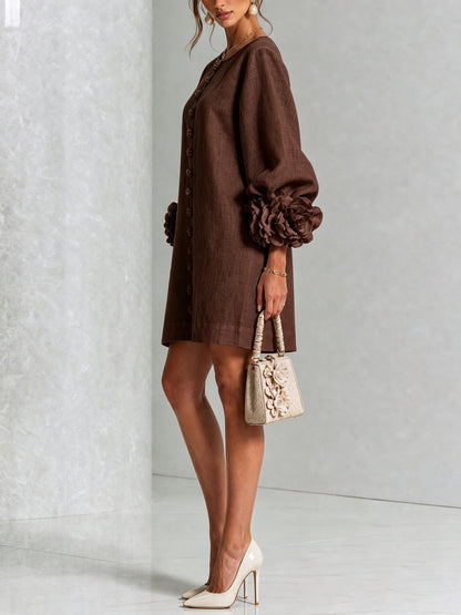 Women's Sculptural Shift Dress with Statement Sleeves View 28