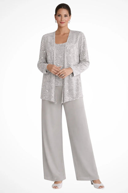 Women's Sequin Three-Piece Set | Wide Leg Evening Occasion Hero